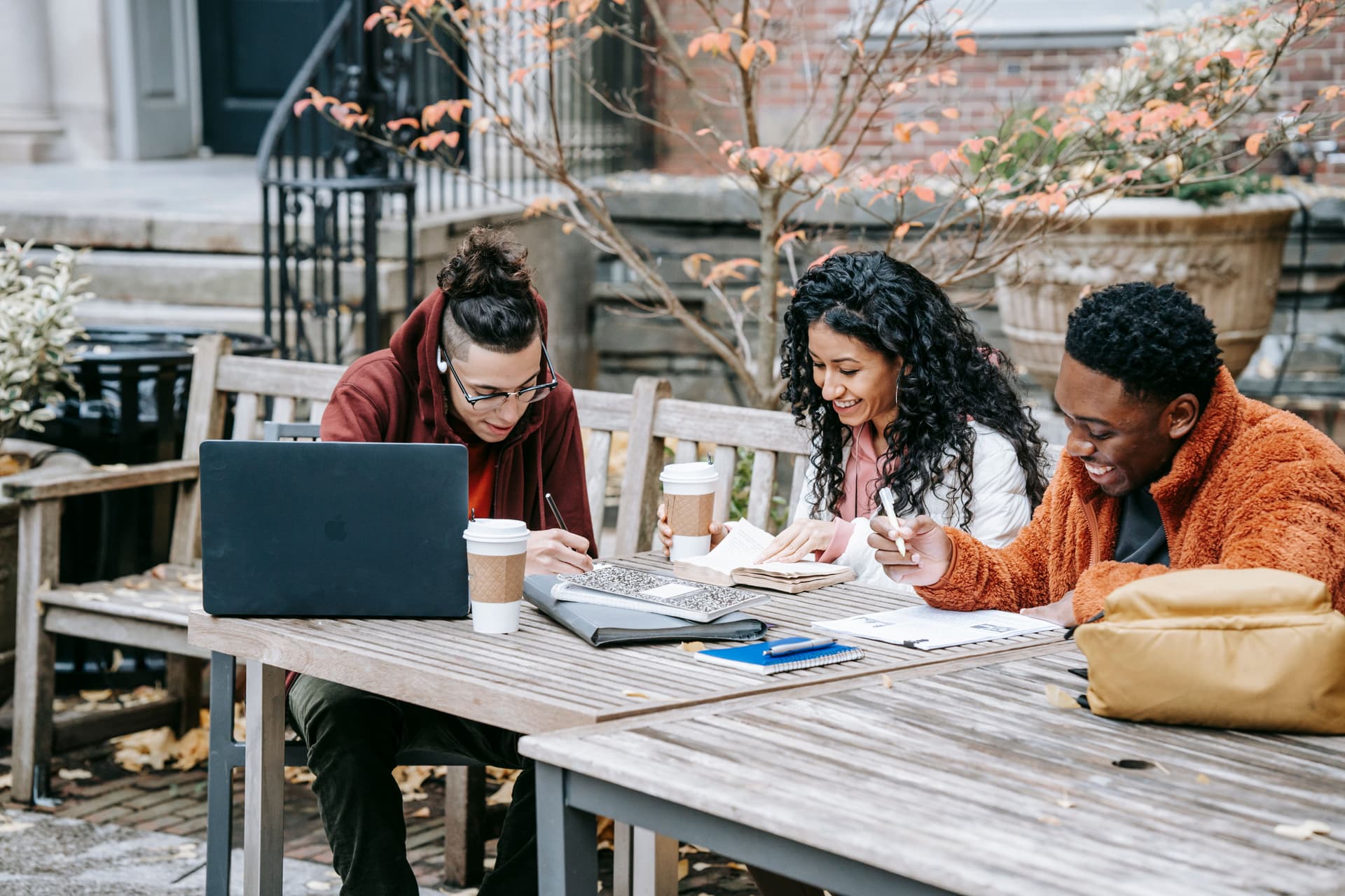 Students studying together